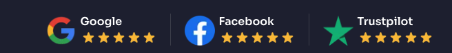 Google 5-Star Reviews · Facebook 5-Star Reviews · Trustpilot 5-Star Reviews