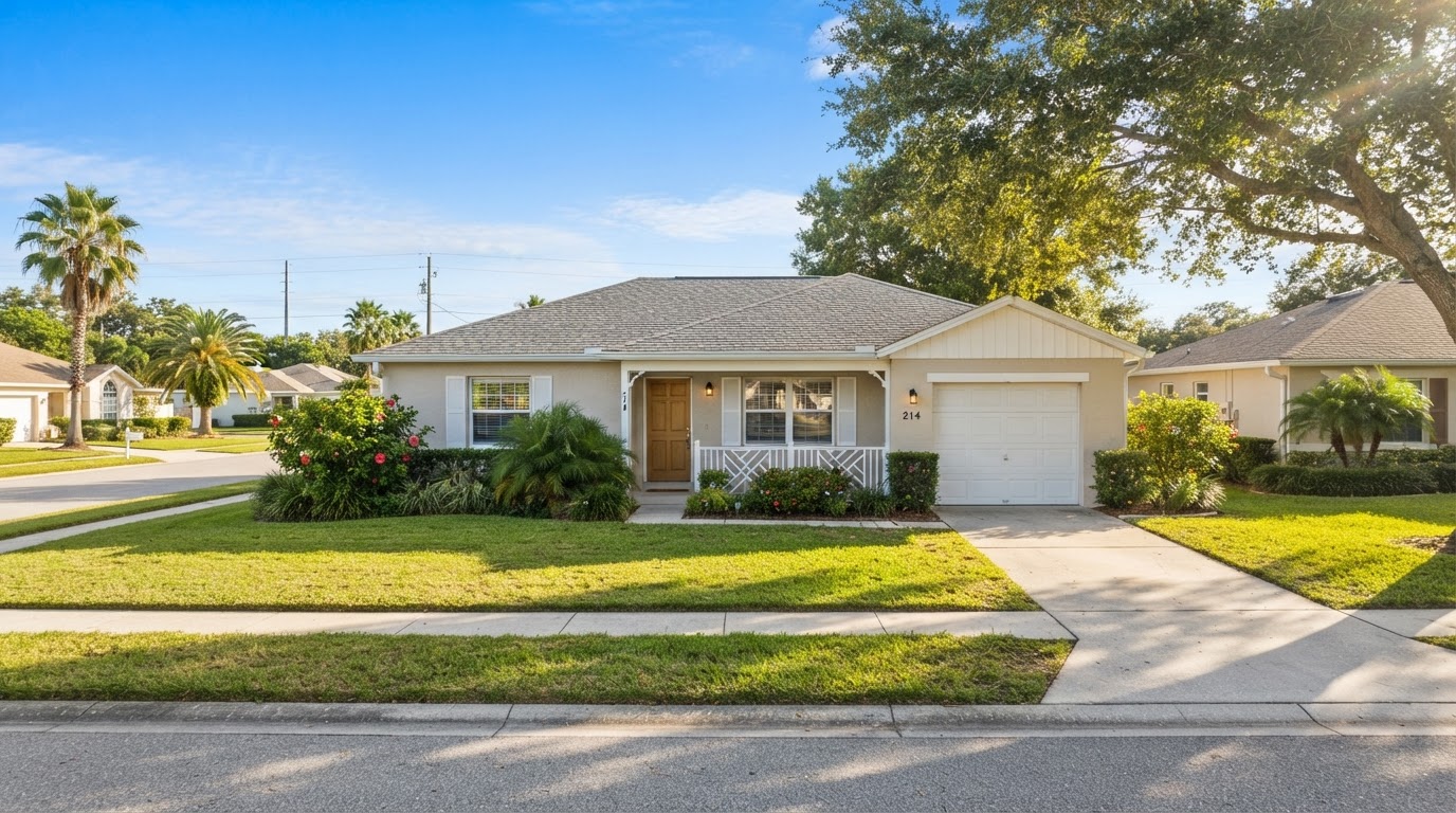 Modest single-family home in a Florida neighborhood