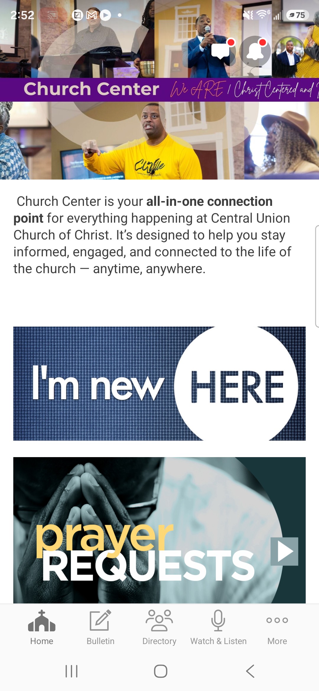 Church Center App on Phone