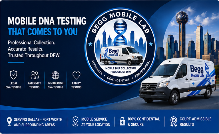 Begg Mobile Lab professional service vehicle representing quality mobile healthcare in Dallas-Fort Worth
