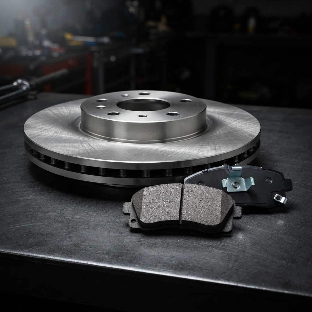 Brake pads and rotor at Ethio Dynamics Auto Repair