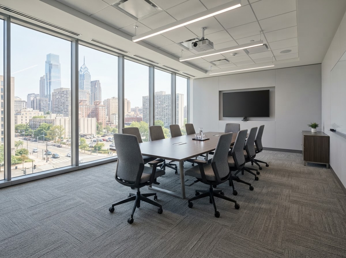 Commercial flooring in a professional office environment