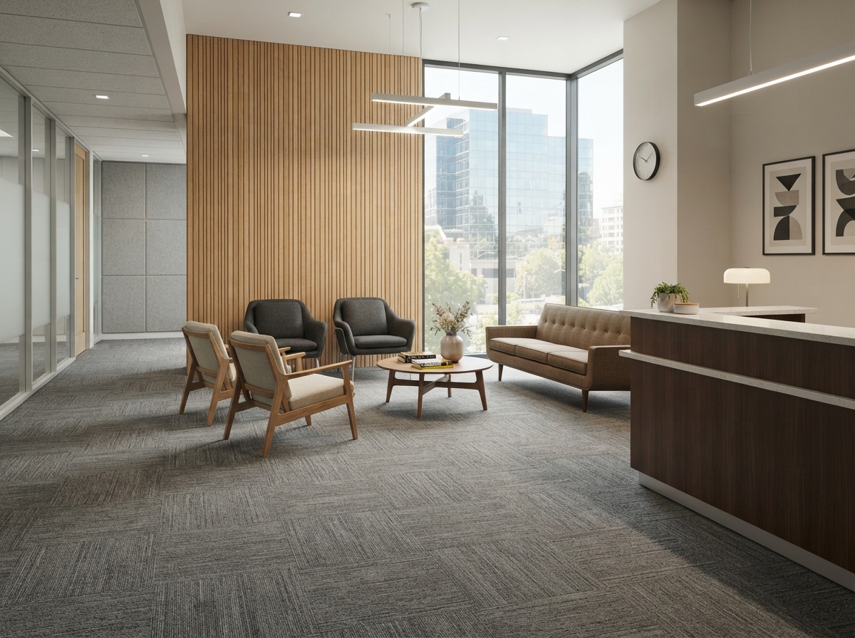 Commercial carpet in a professional reception area