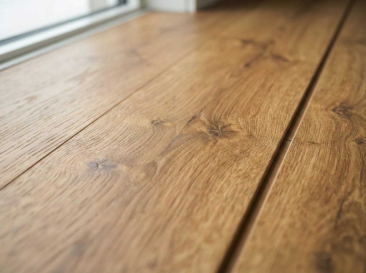 Professional flooring detail showing quality craftsmanship and precise installation