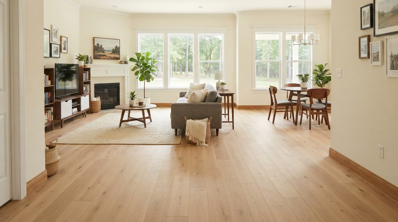 Professional flooring installer replacing damaged flooring