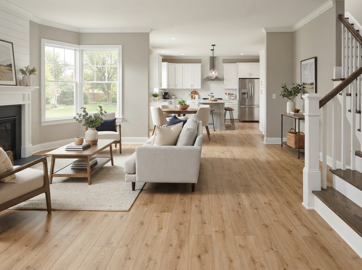 Old flooring replaced with luxury vinyl plank