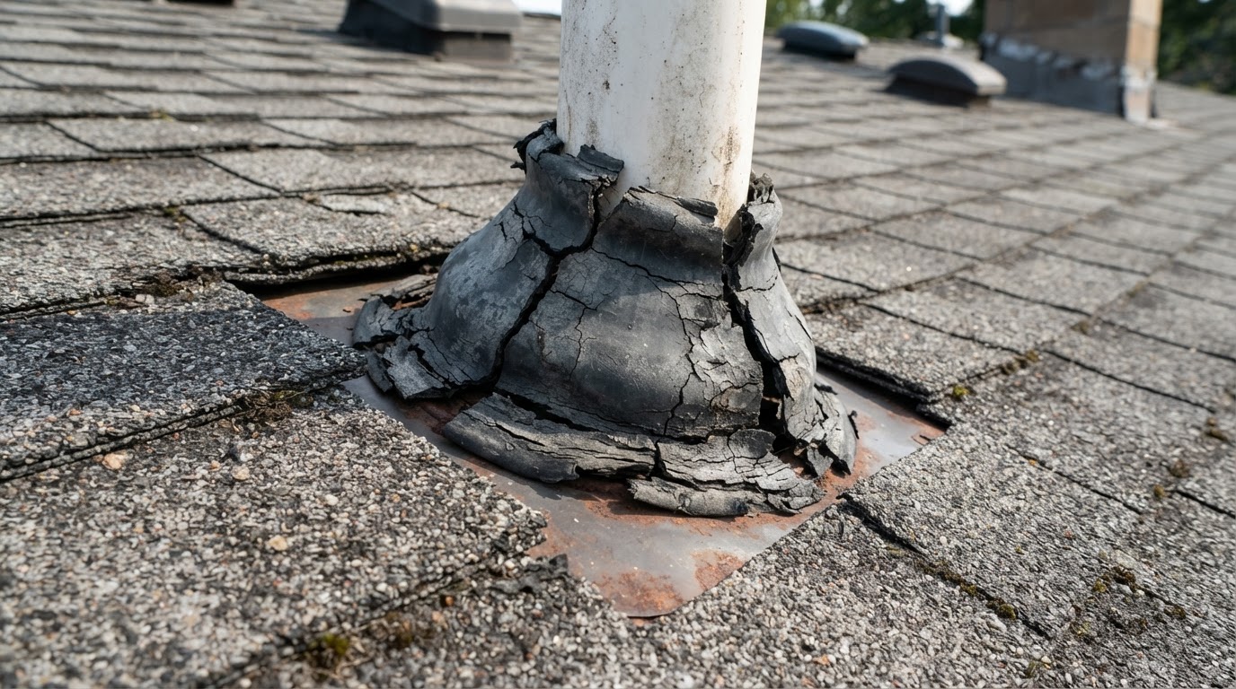 A $400 cracked pipe boot vs. the $4,000 rotted decking it caused