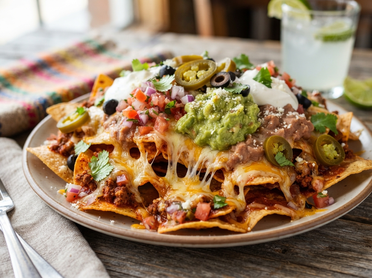 Loaded nachos and 7 layer dip at Tacos Fuego Bình Thạnh