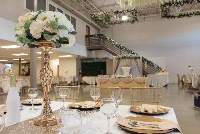 Luxury Gold & Ivory Reception Setup