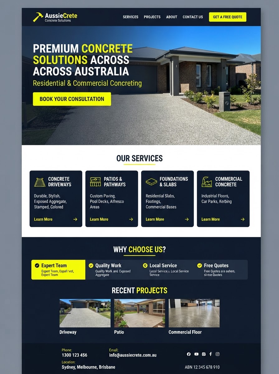 concreter website design