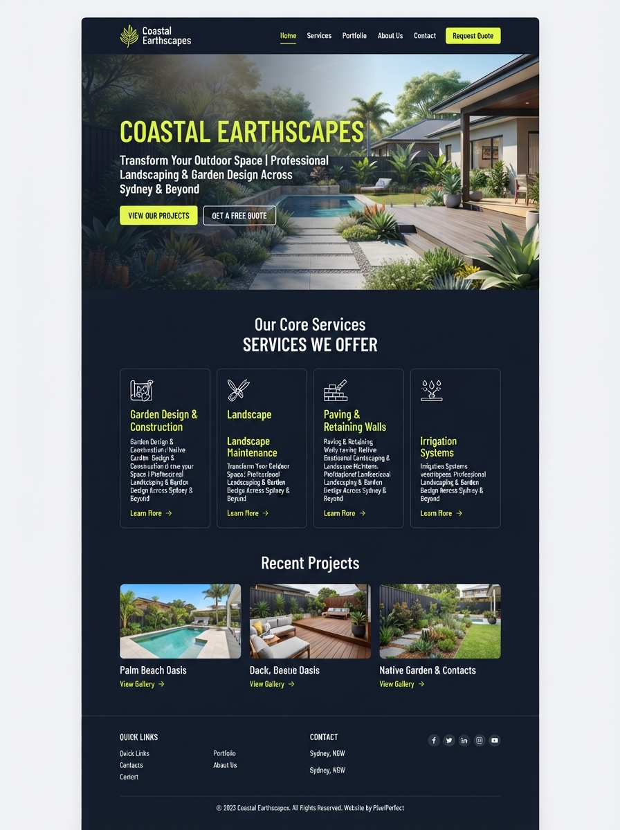 landscaper website design