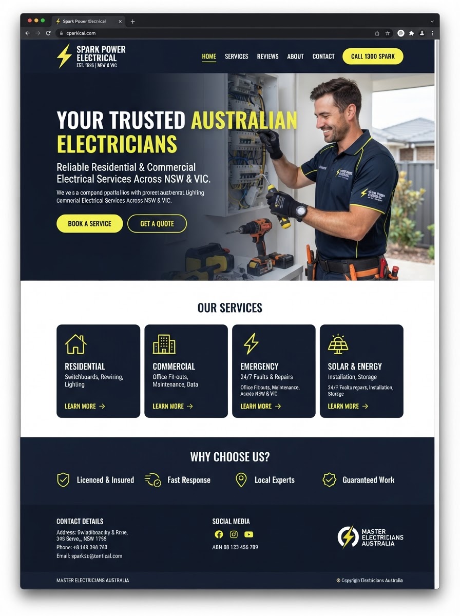 electrician website design