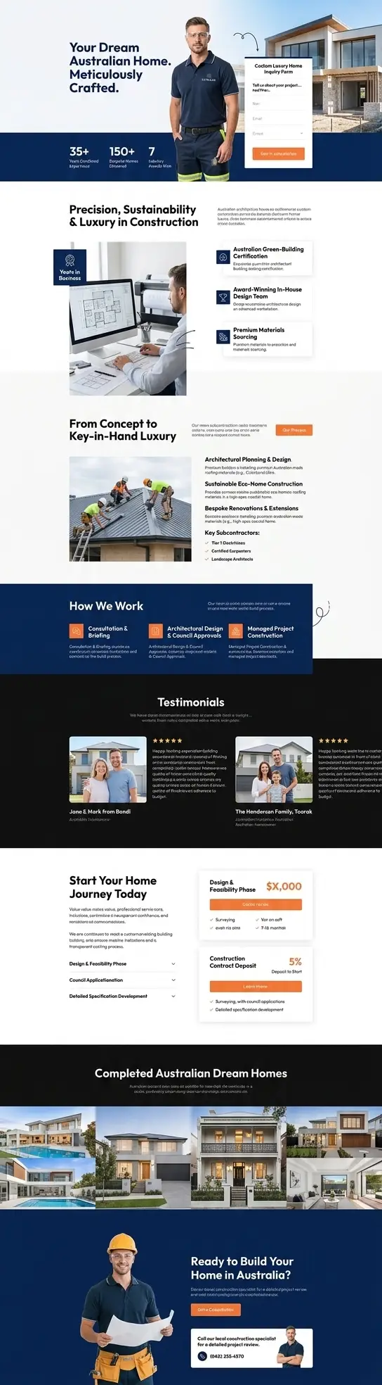 tradie website design mockup