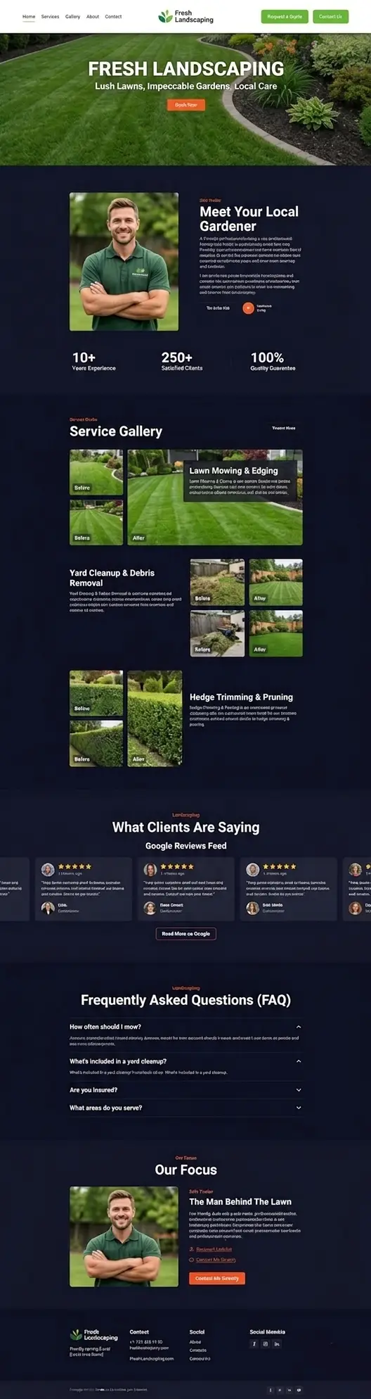 tradie website design mockup