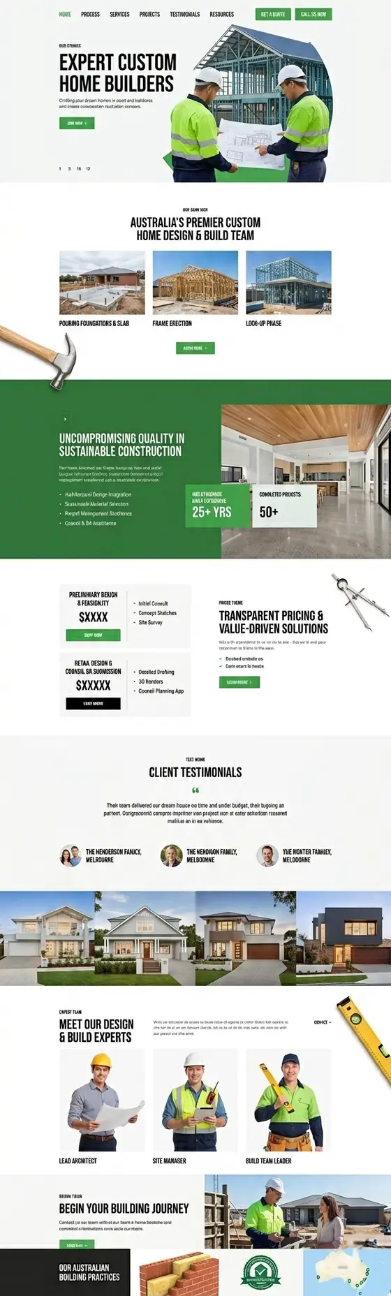 tradie website design mockup