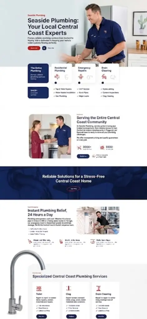 professional tradie website after redesign