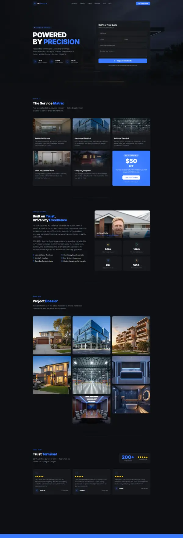 tradie website design mockup