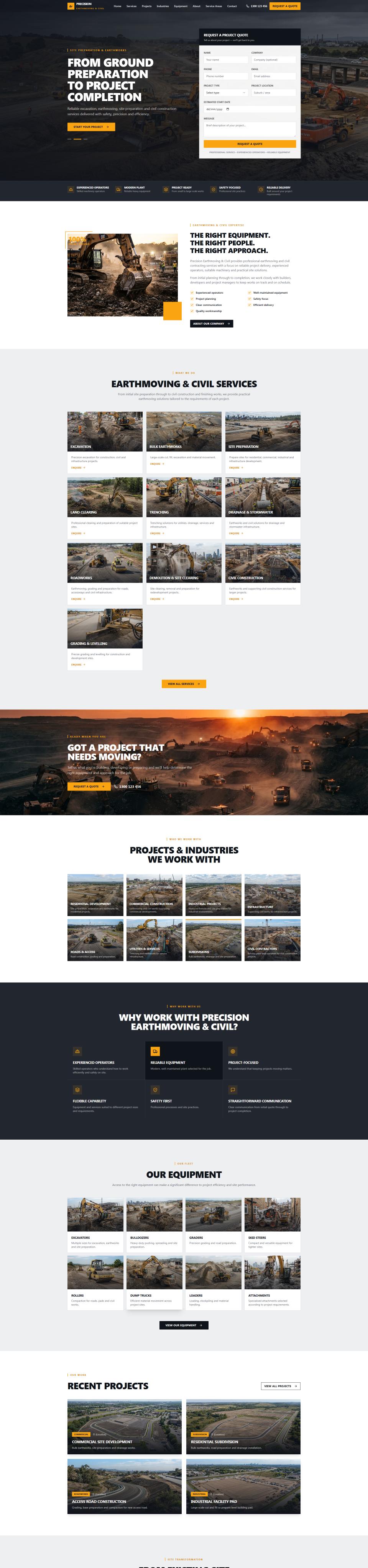 tradie website design mockup