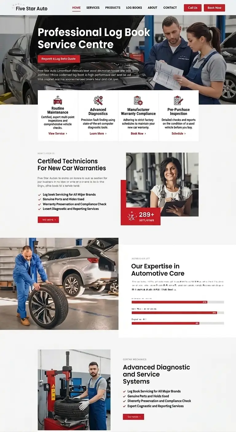 tradie website design mockup