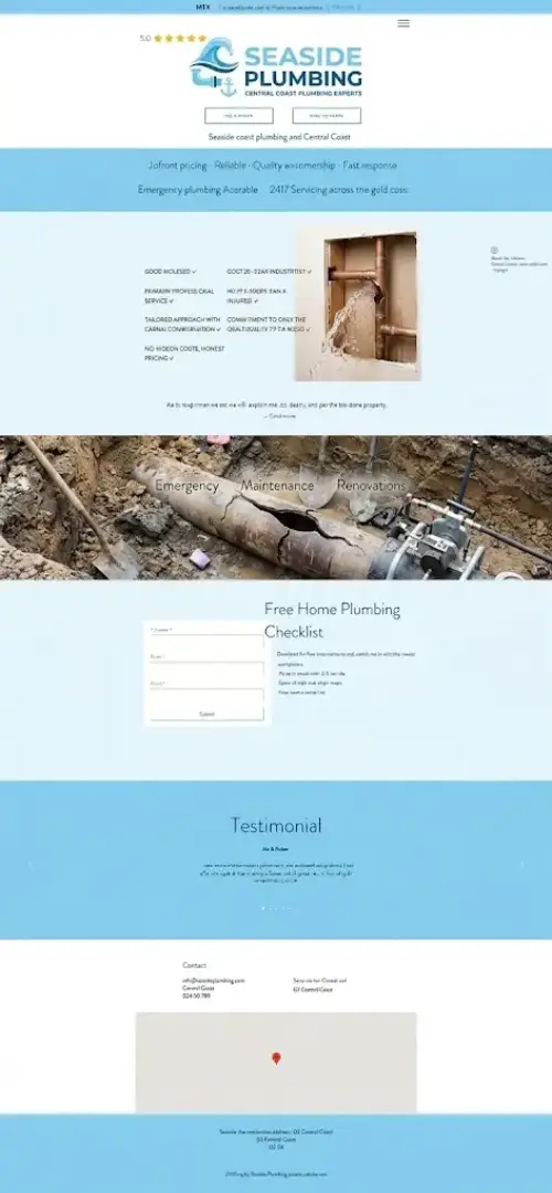 DIY tradie website before redesign