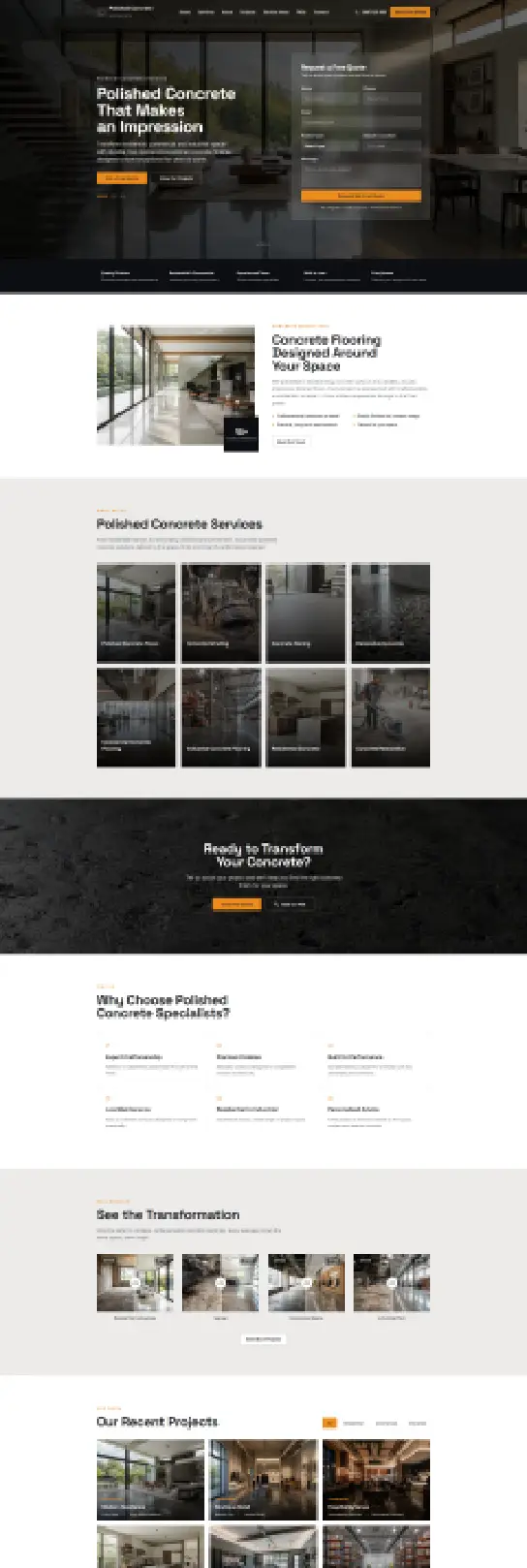 tradie website design mockup