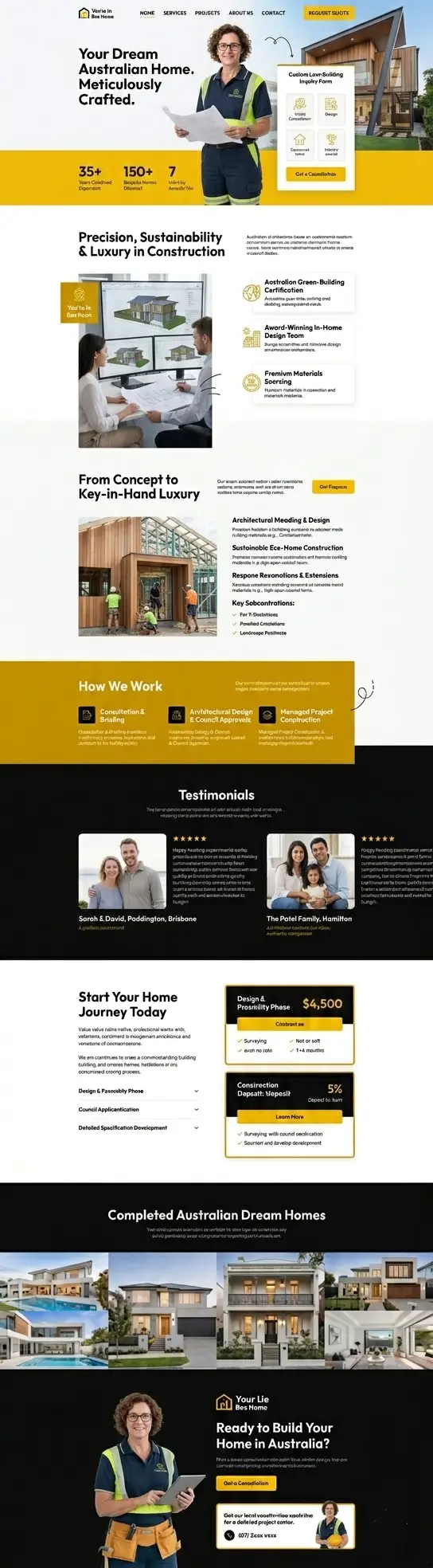 tradie website design mockup