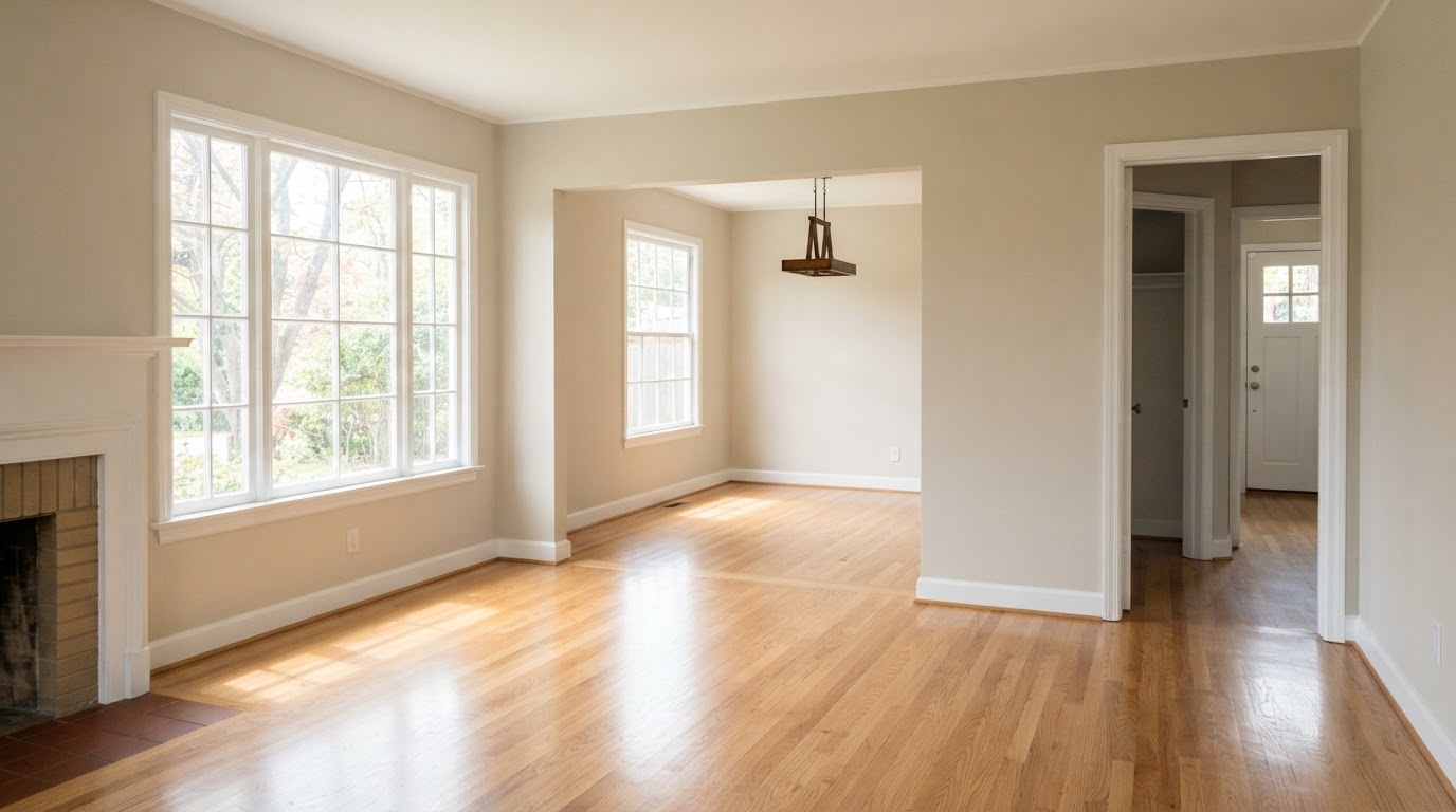 A clean, empty family home interior cleared and prepped after an estate clean out in Metro Atlanta