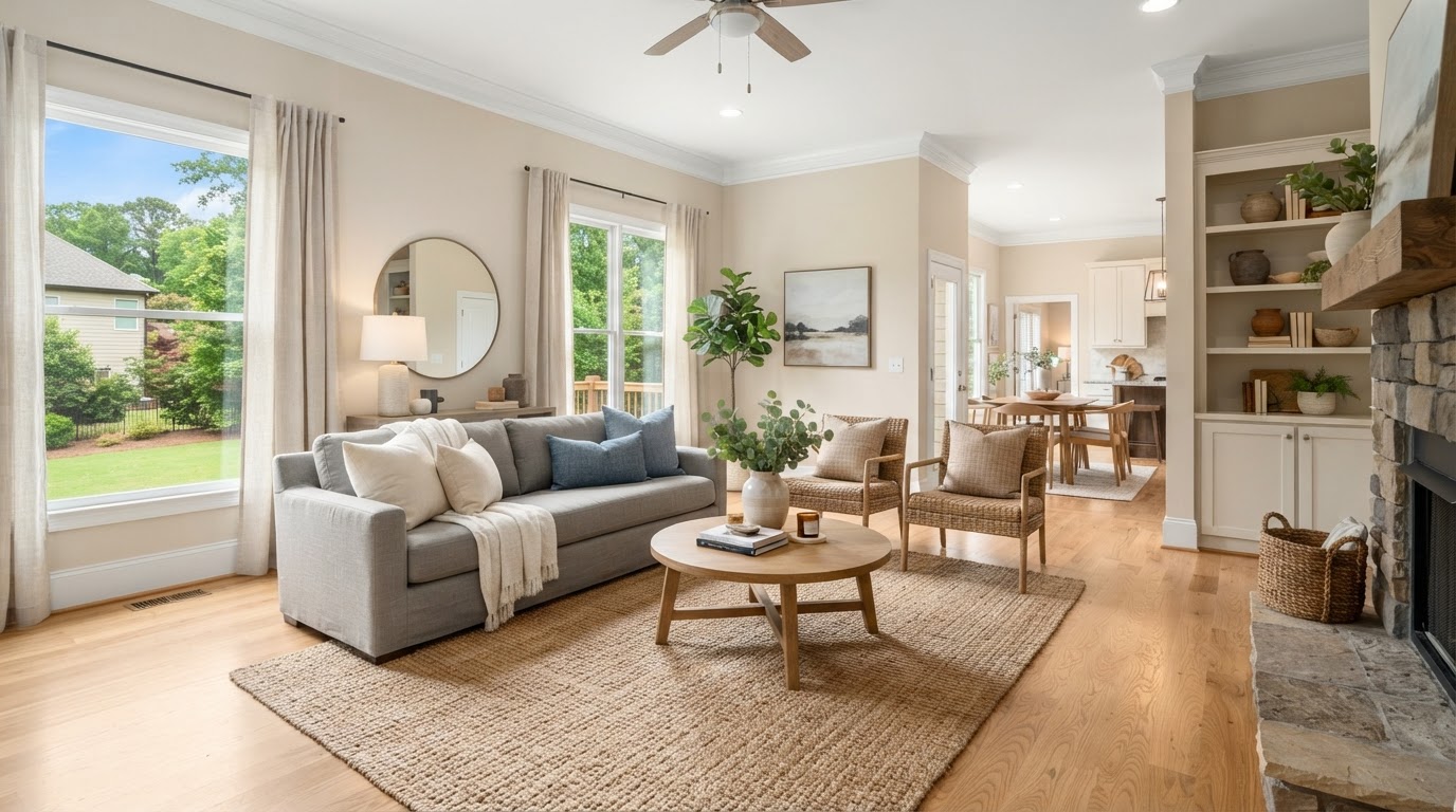 A beautifully staged Metro Atlanta home interior ready for sale