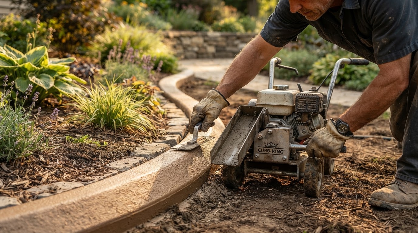 Concrete curbing craftsmanship