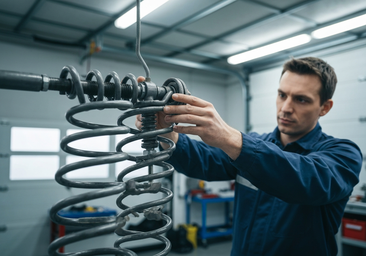 Garage door spring inspection and replacement service