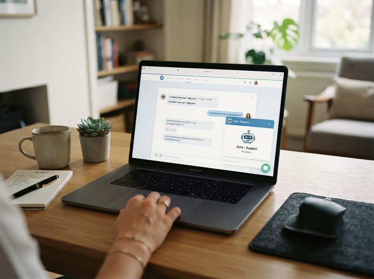 A friendly website chatbot answering questions and routing enquiries
