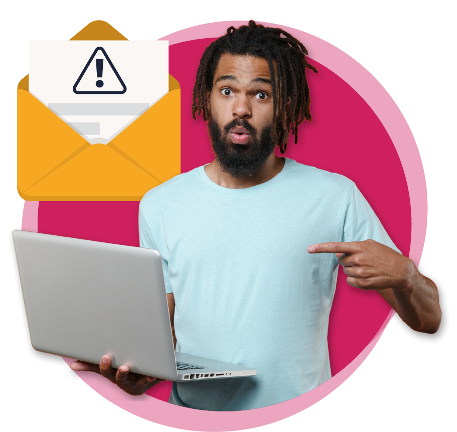 Suspicious email and urgent notification alerts