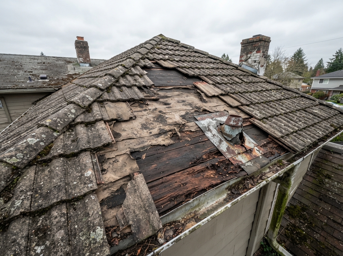 Roof Replacement — Damaged to New