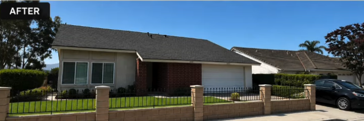New dark shingle roof installed by MRI Roofing Inc (After)