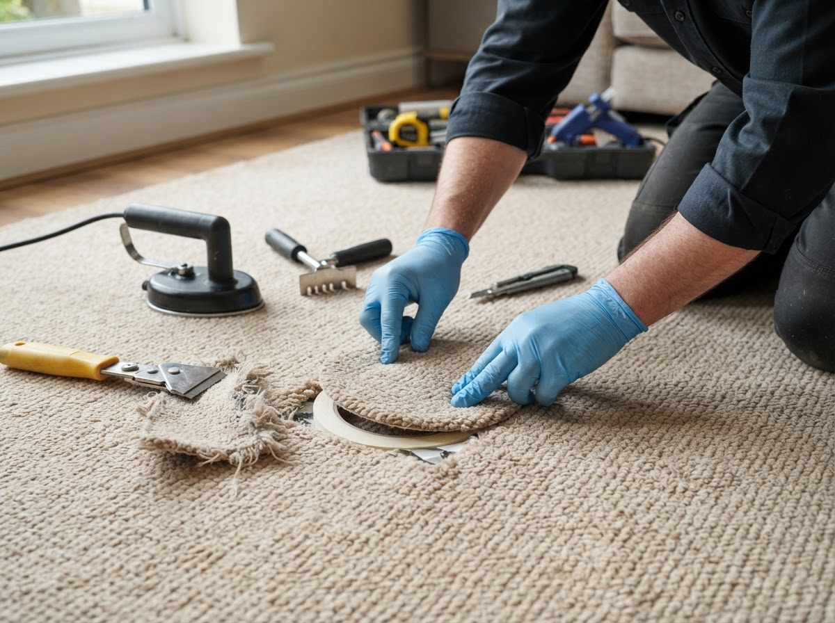 Before carpet repair