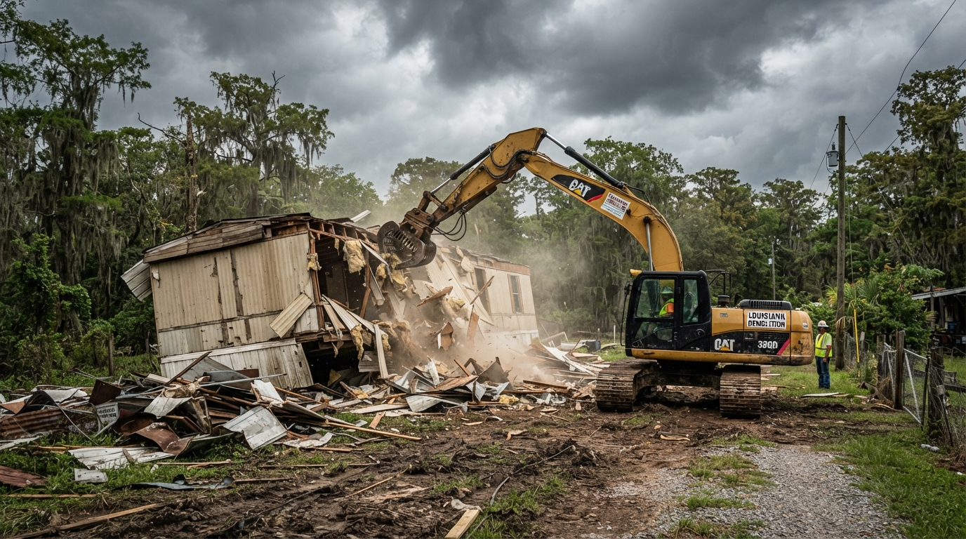 Demolition site in Raceland Louisiana