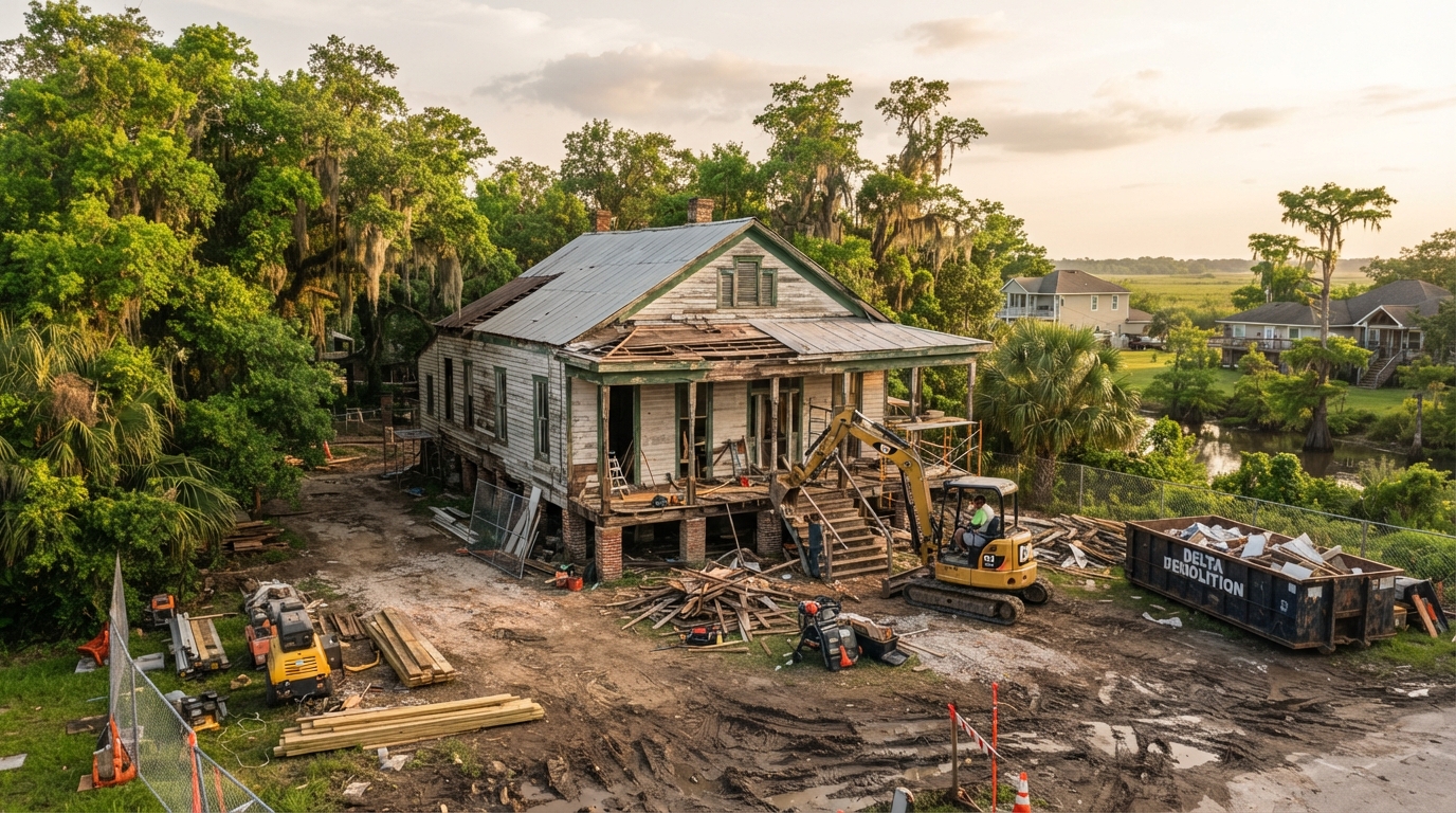 South Louisiana home exterior construction job site