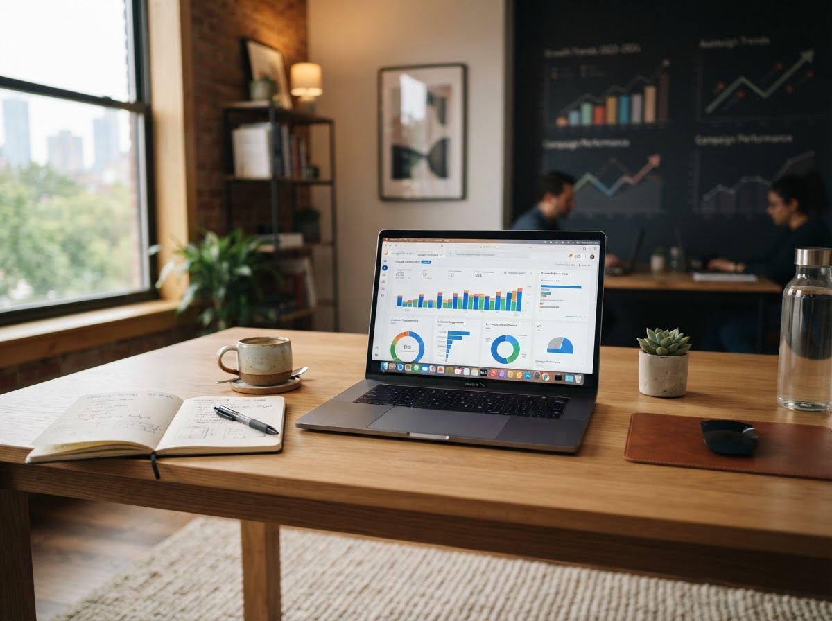 Digital marketing strategy workspace