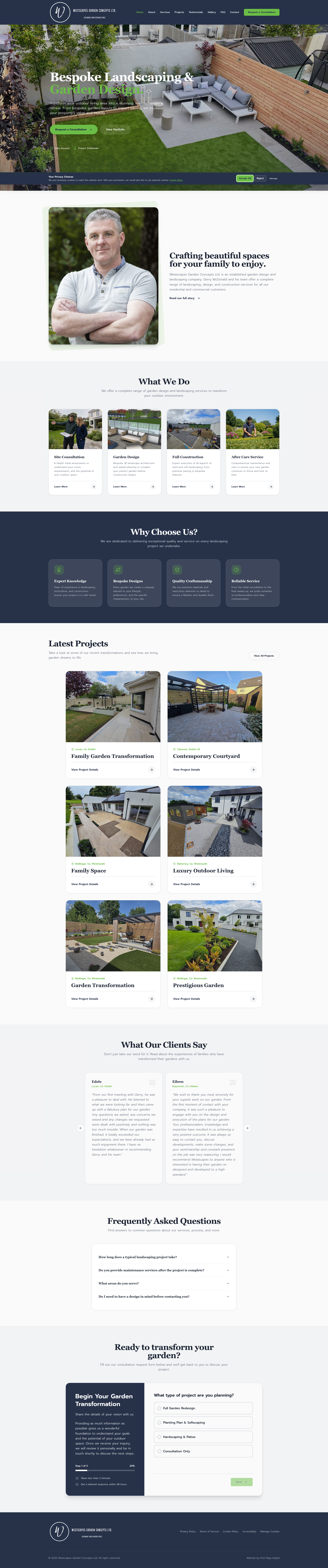 Westscapes Garden Concepts Website Design