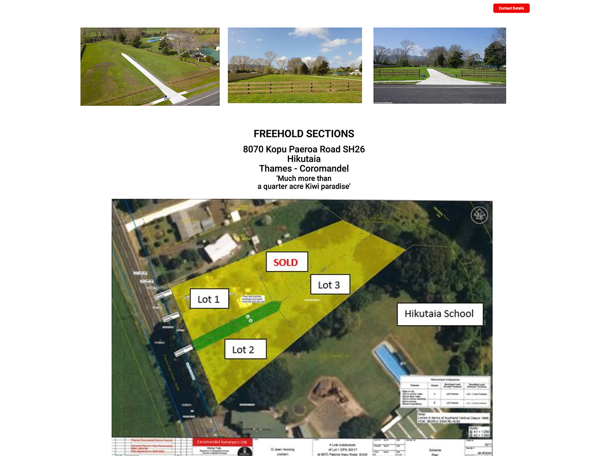 Paeroa Property website before ArrowSite rebuild