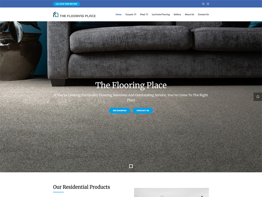 The Flooring Place website before ArrowSite rebuild