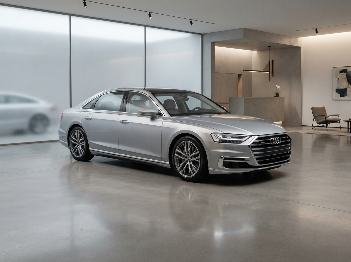 Automóvel moderno em showroom premium
