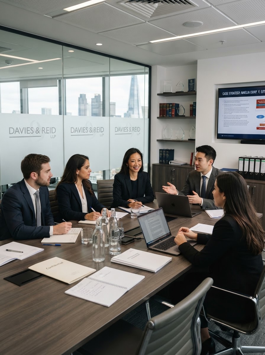 Legal team meeting around a conference table