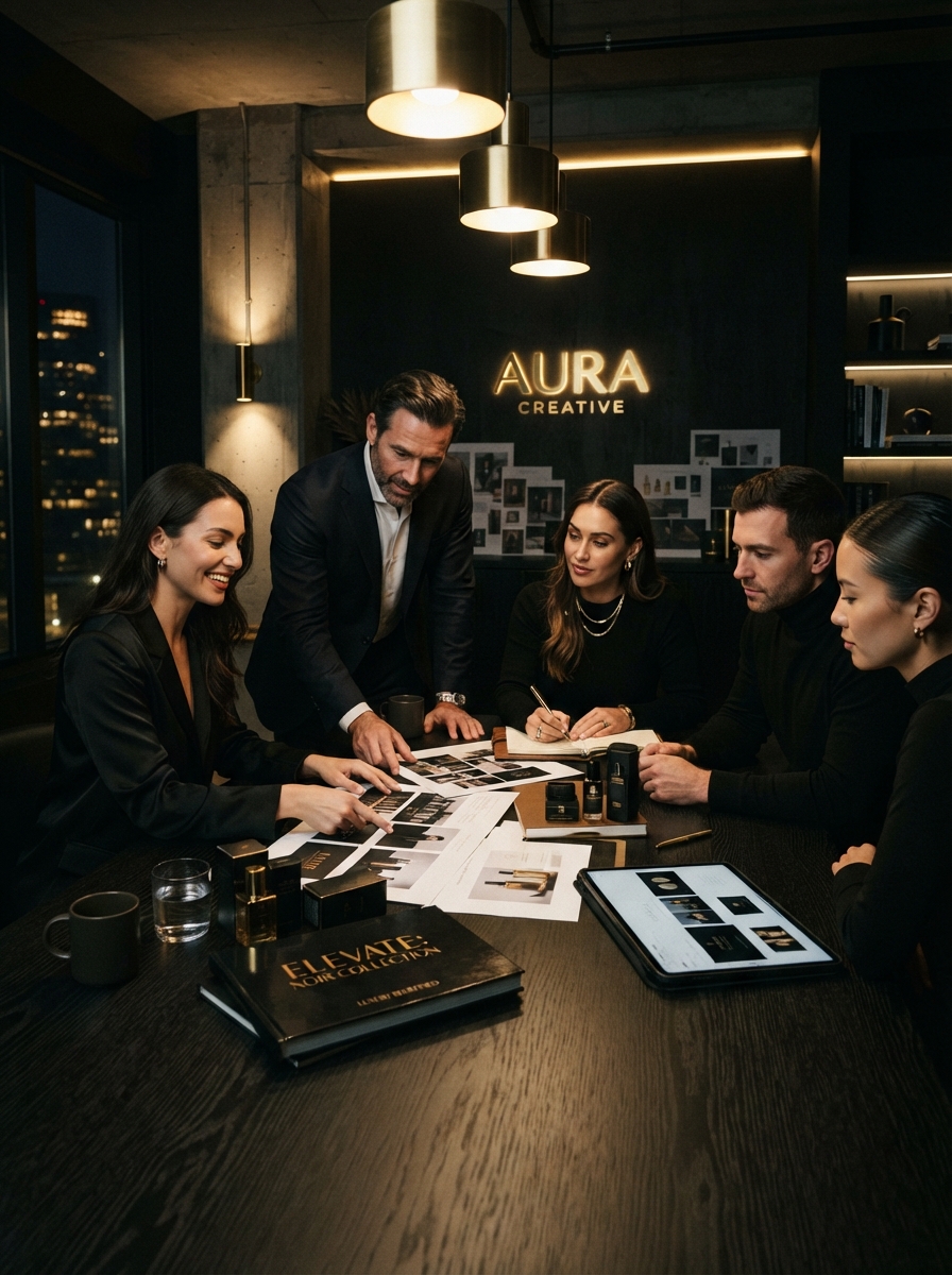 Velvet Studios creative team planning a brand campaign