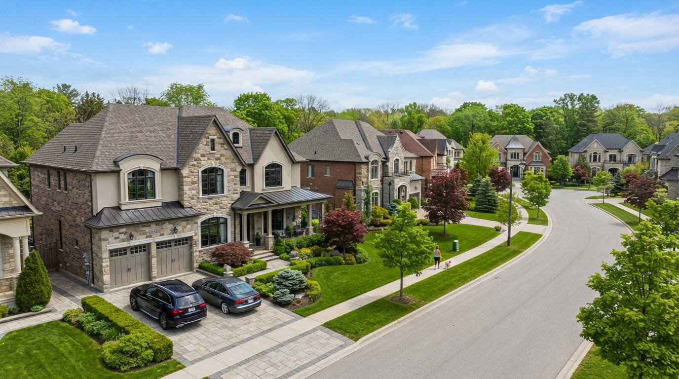 Vaughan upscale neighborhood with large executive homes