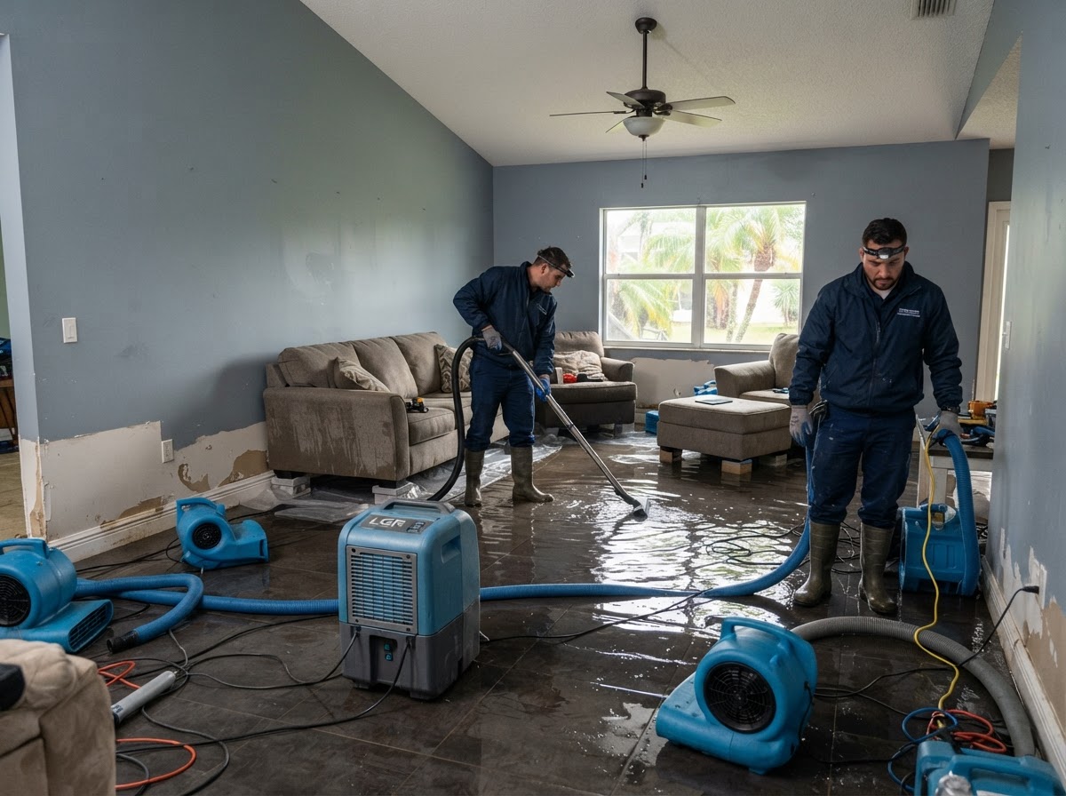 Flood damage cleanup in Daytona Beach