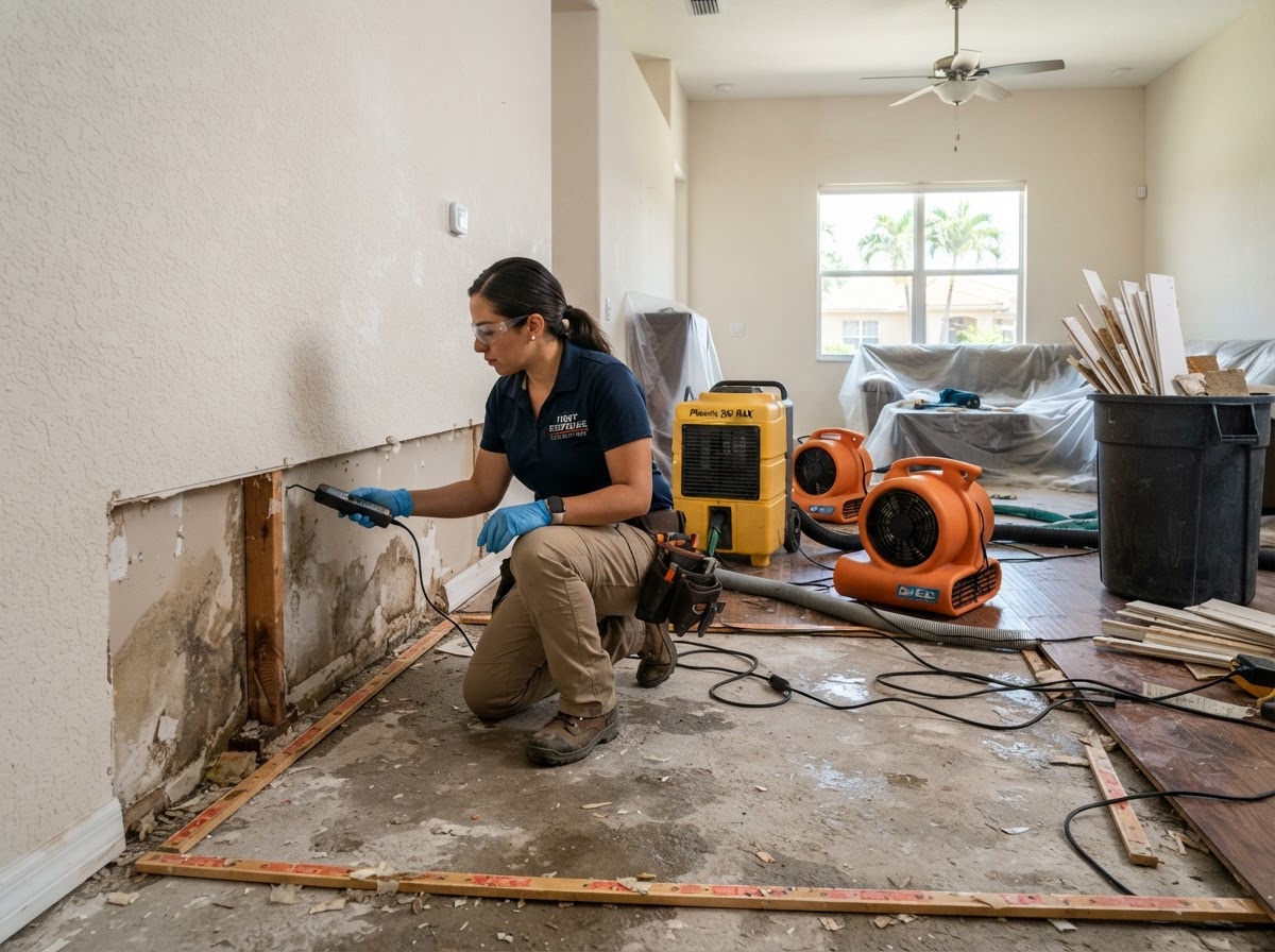 Flood damage cleanup in Daytona Beach