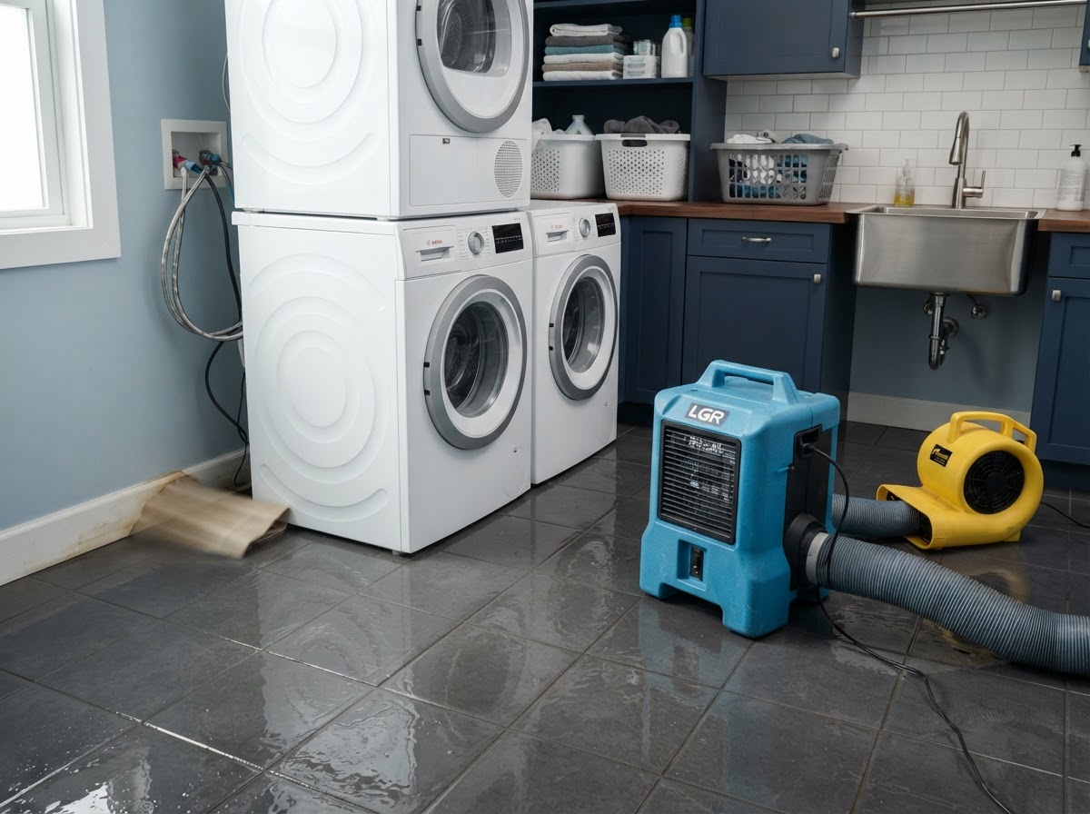 Washing machine overflow and laundry room water damage cleanup near Daytona Beach