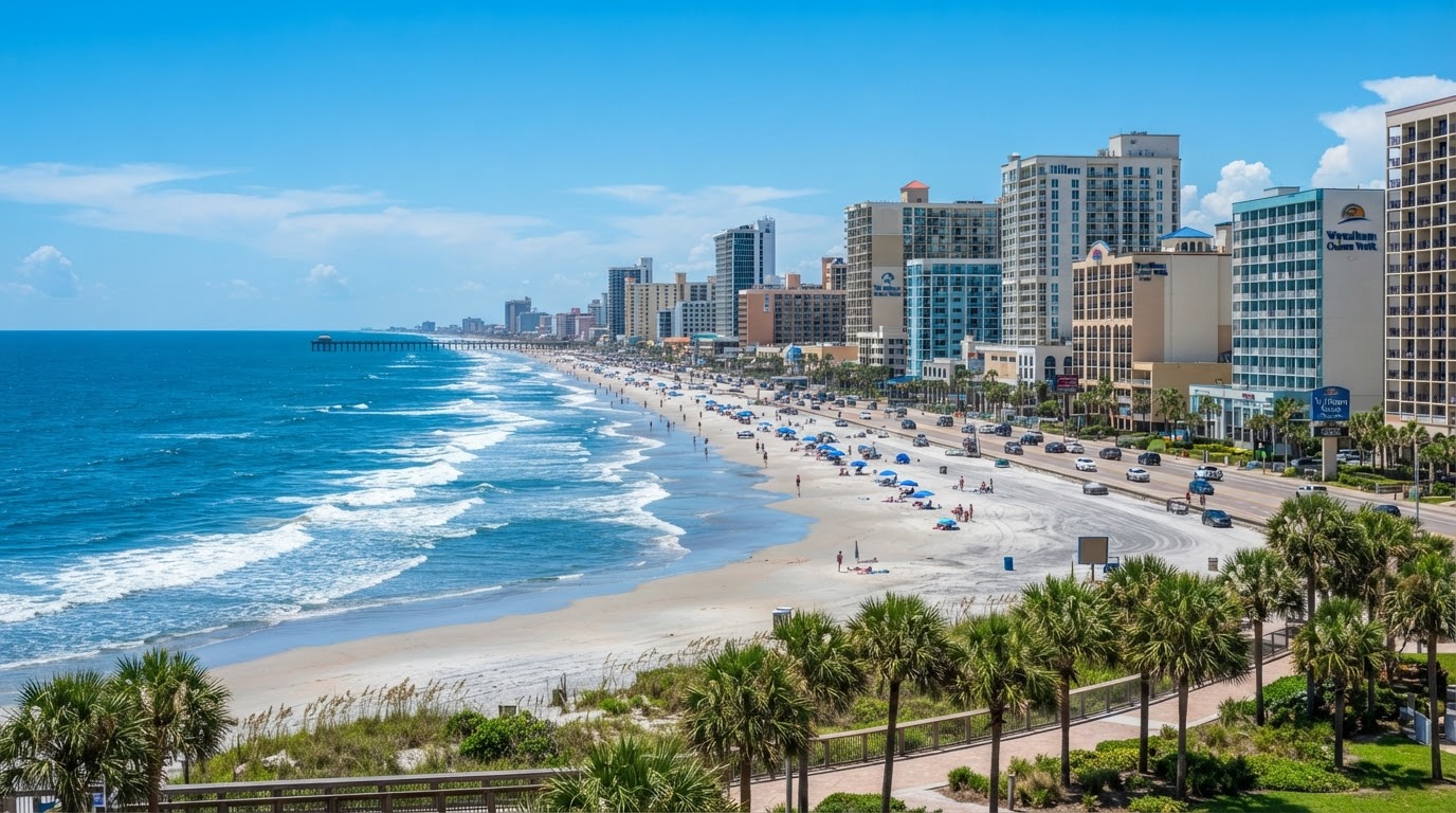 Daytona Beach Florida Coastline and Service Area