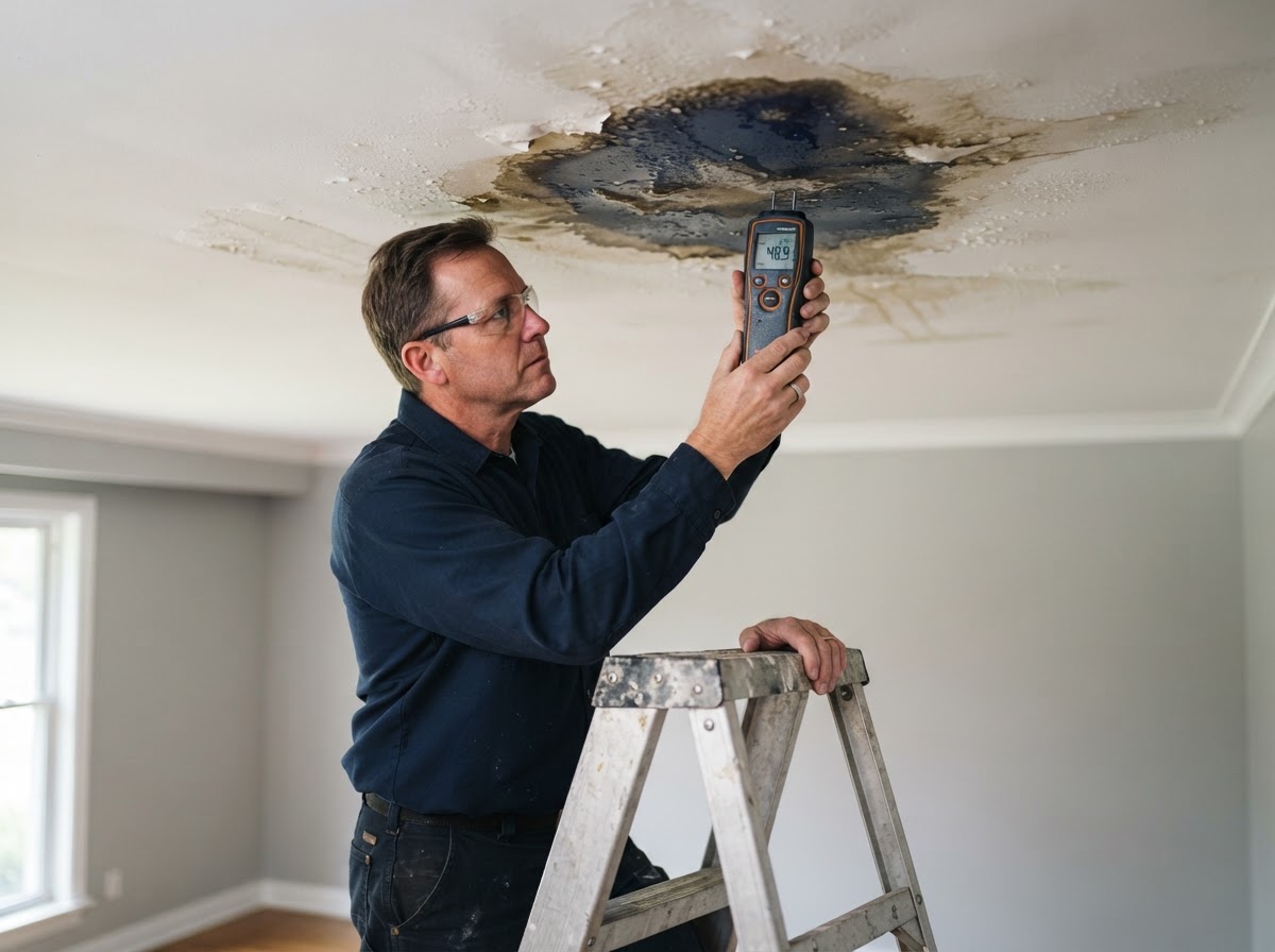 Roof leak and ceiling water damage cleanup in Daytona Beach